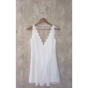 Keepsake Sheer Inset Skater Dress